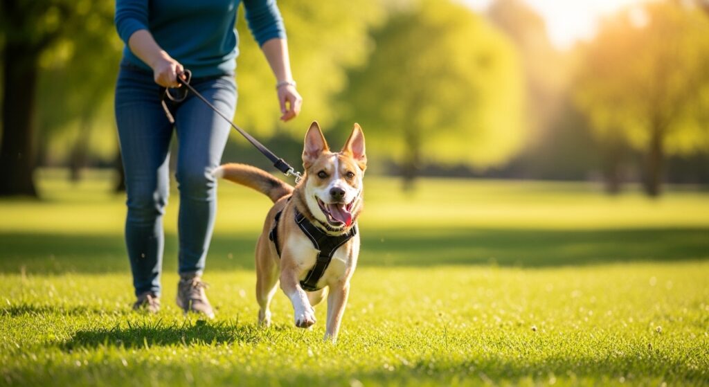 dog running and playing outdoors daily exercise routine