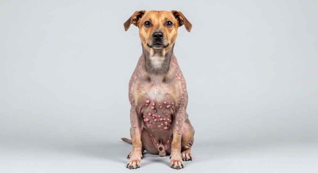 early signs of mange in dogs with red skin and mild hair loss