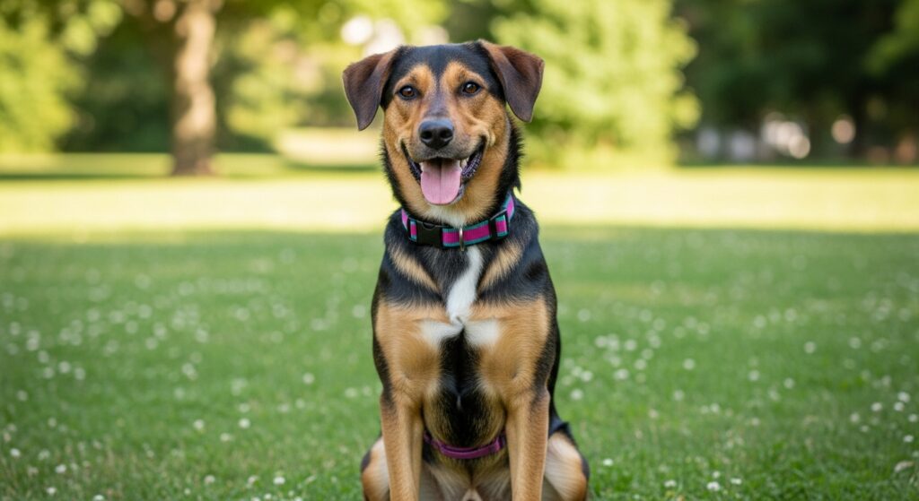 well trained dog at home