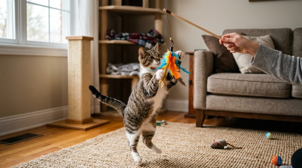 how to stop cat biting behavior using toys instead of hands